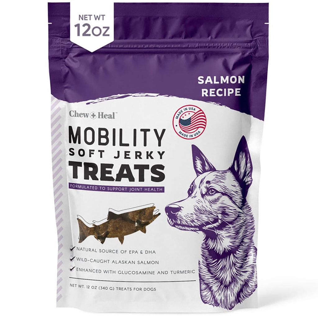 Chew + Heal Salmon Mobility Soft Jerky Treats For Dogs 340g