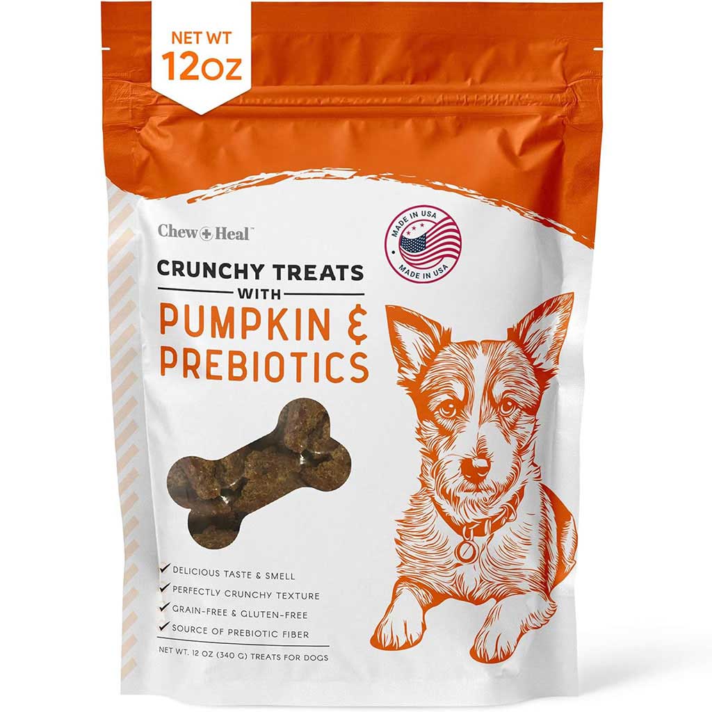 Chew + Heal Pumpkin & Probiotic Crunchy Treats For Dogs 340g
