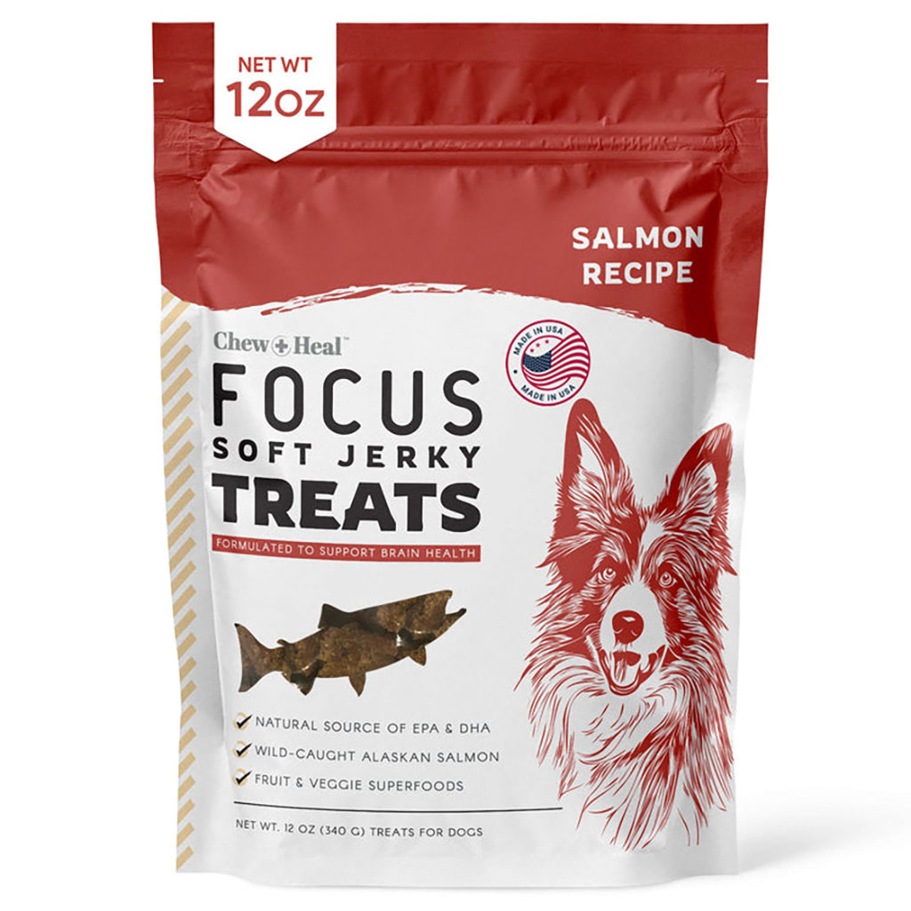 Chew + Heal Salmon Focus Soft Jerky Treats For Dogs 340g