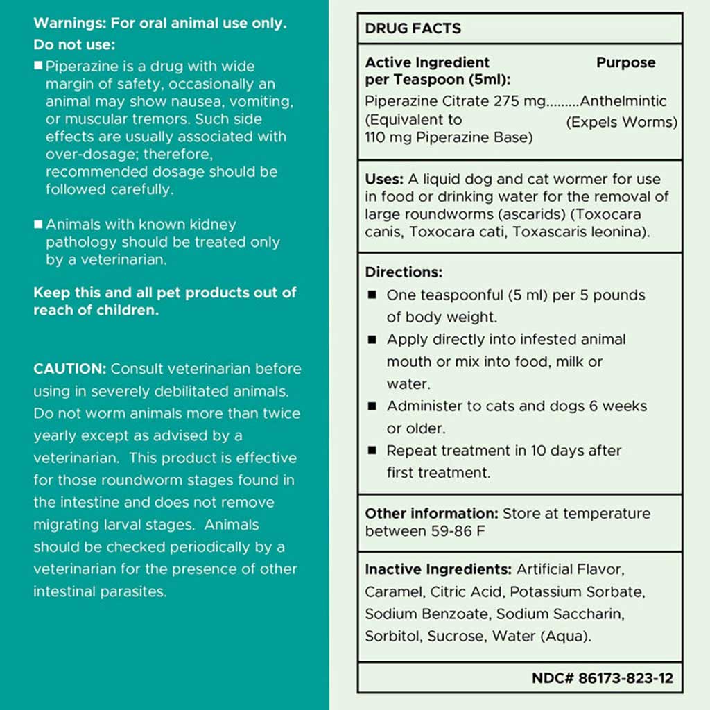 Chew + Heal Stop The Worms Oral Liquid For Puppies & Kittens 118ml