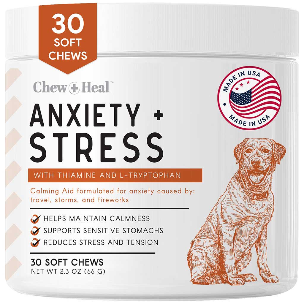 Chew + Heal Calming Anxiety + Stress Soft Chews For Dogs, Pack of 30's