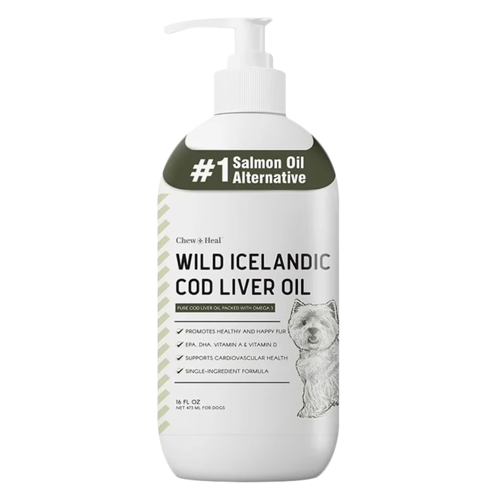Chew + Heal Wild Icelandic Cod Liver Oil For Dogs 473ml