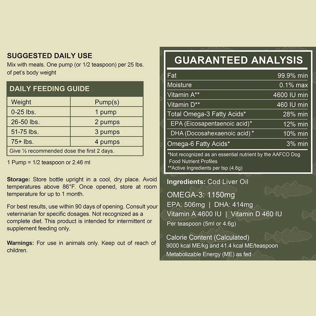 Chew + Heal Wild Icelandic Cod Liver Oil For Dogs 473ml