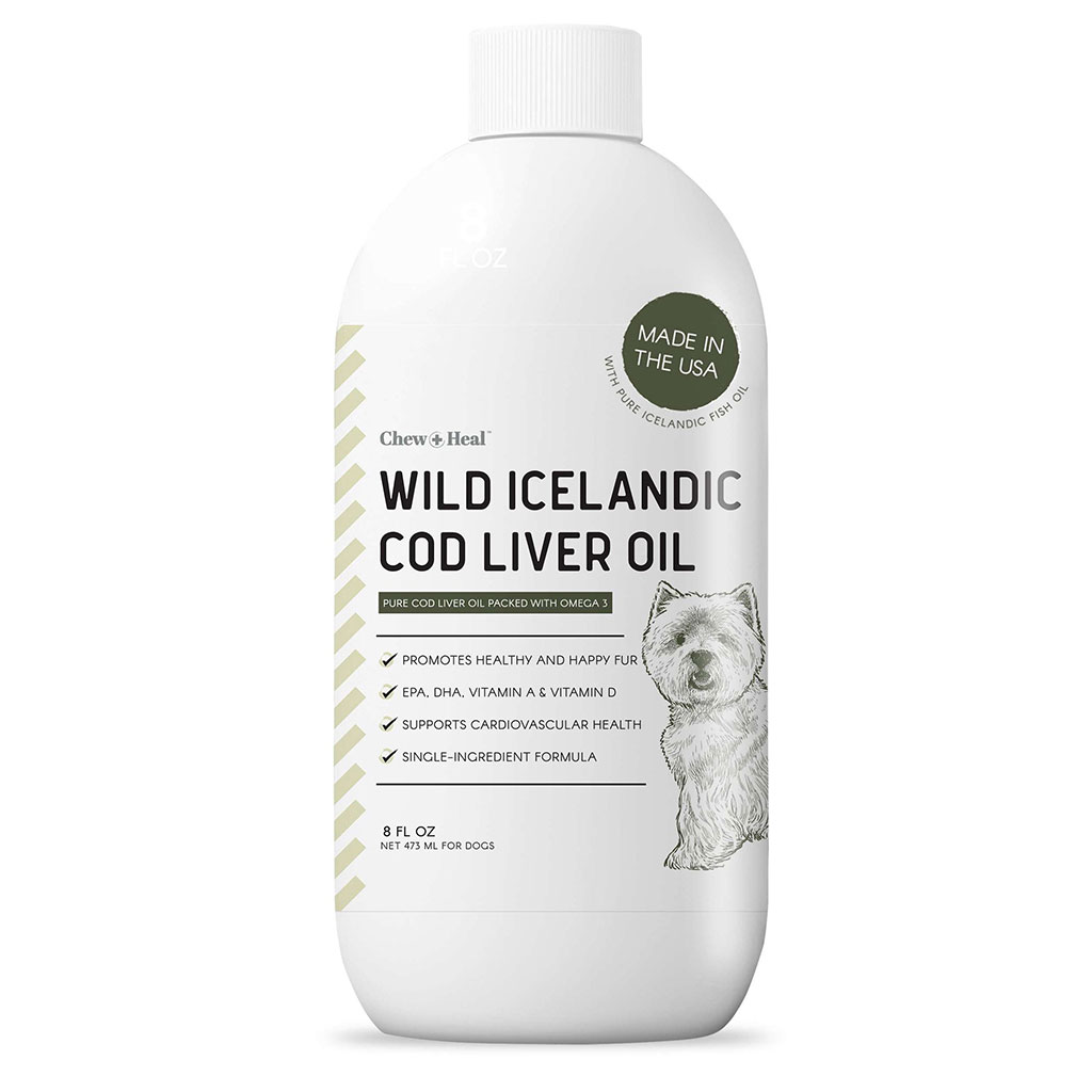Chew + Heal Wild Icelandic Cod Liver Oil For Dogs 236ml