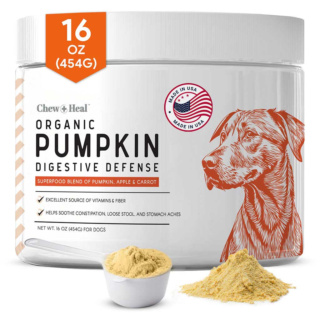 Chew + Heal Organic Pumpkin Digestive Defense Powder For Dogs 454g