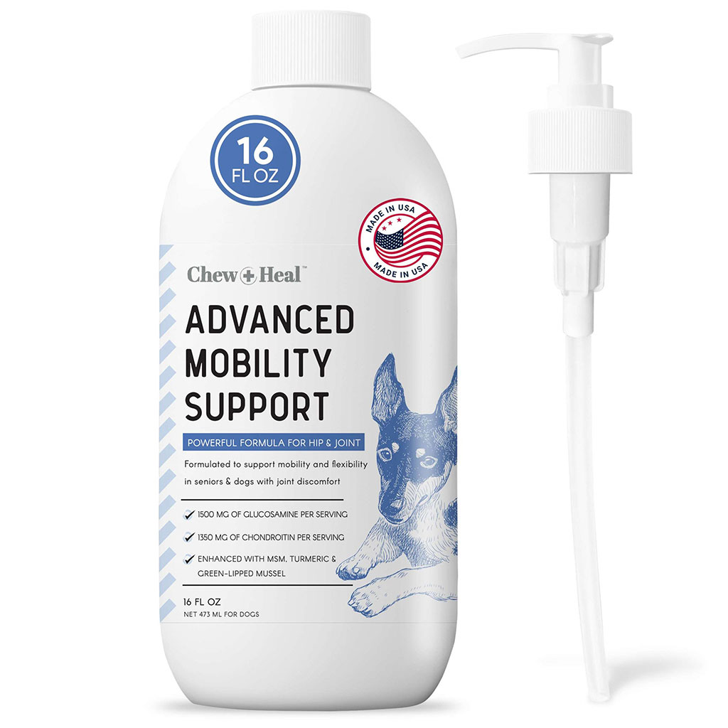 Chew + Heal Advanced Mobility Support Oral Liquid For Senior Dogs 473ml