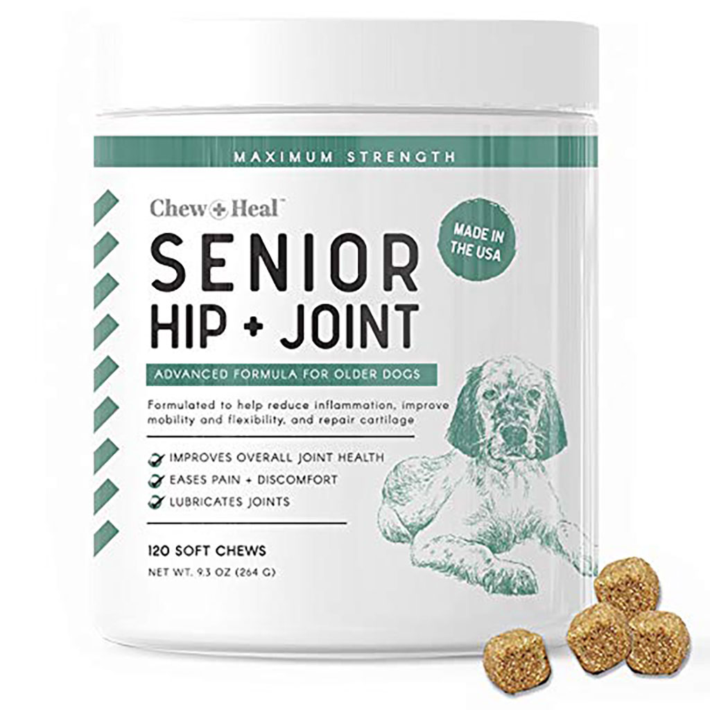 Chew + Heal Senior Hip + Joint Support Soft Chews For Dogs, Pack of 120's