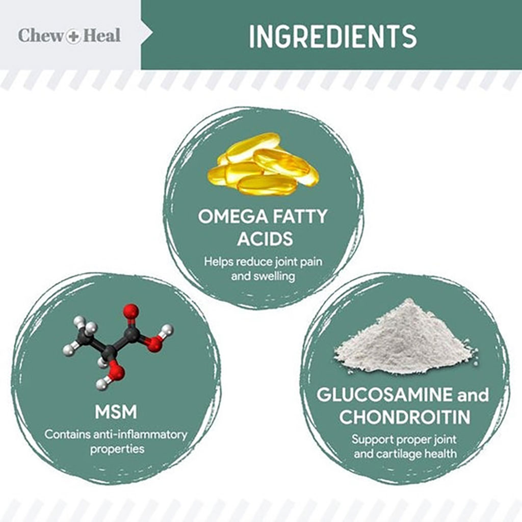 Chew + Heal Senior Hip + Joint Support Soft Chews For Dogs, Pack of 120's