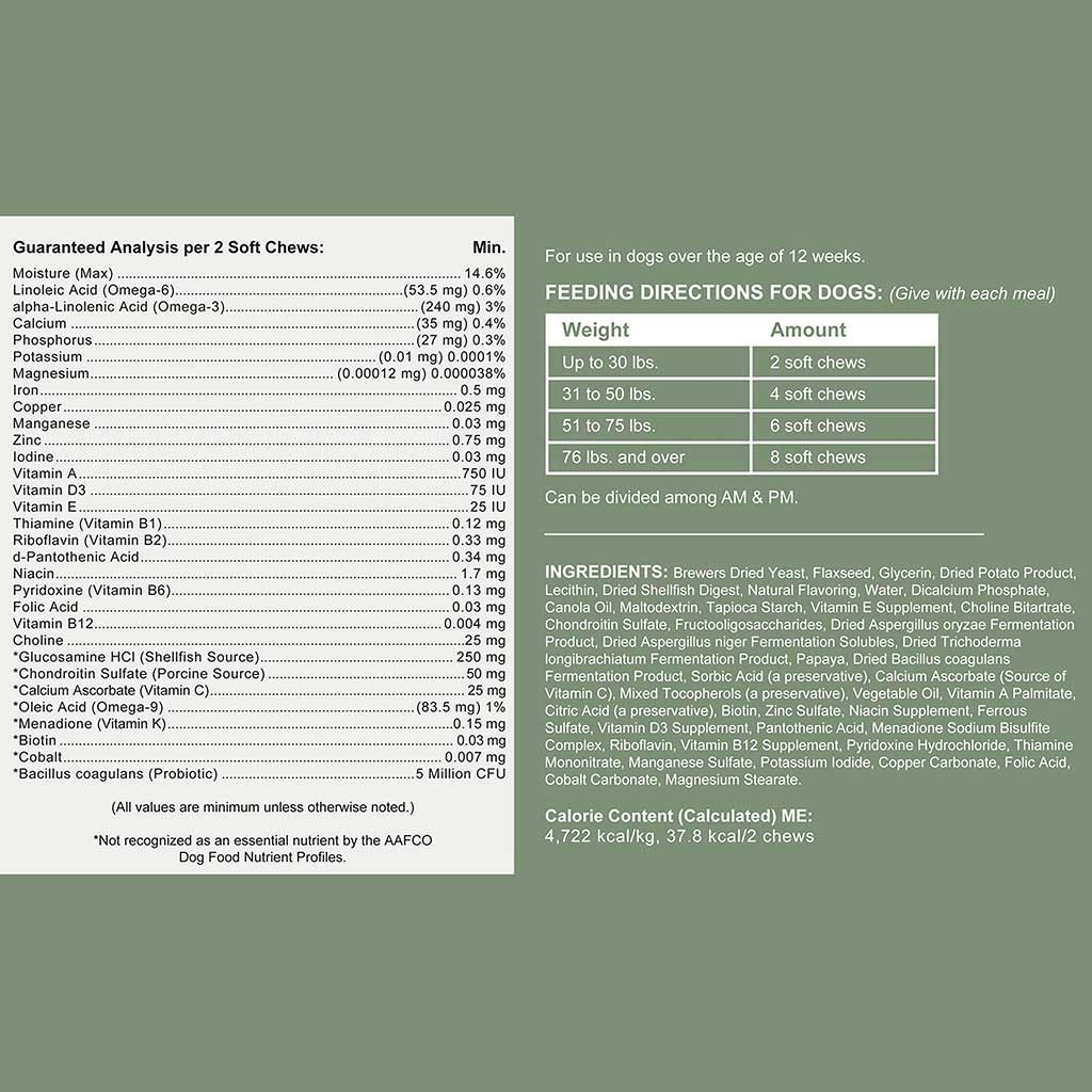 Chew + Heal 4-in-1 Support Multivitamin Soft Chews For Dogs, Pack of 120's