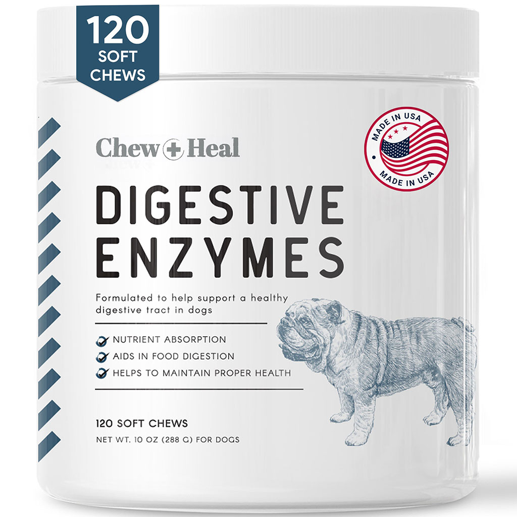 Chew + Heal Digestive Enzymes Soft Chews For Dogs, Pack of 120's