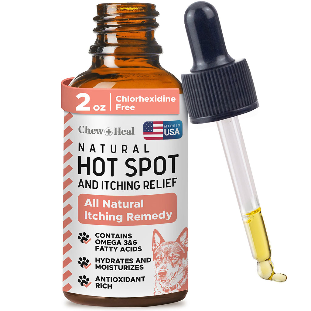 Chew + Heal Natural Hot Spot & Itching Relief Topical Liquid For Dogs 60ml