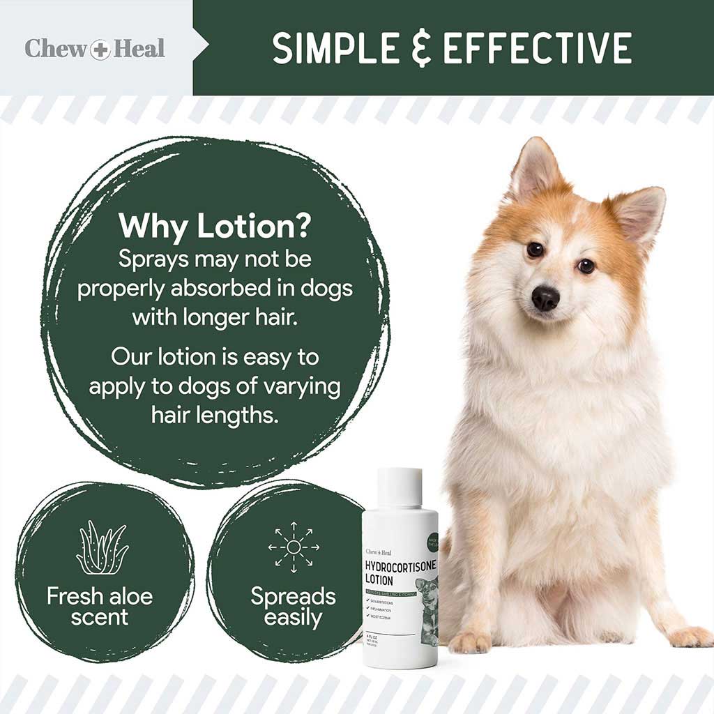Chew + Heal Hydrocortisone Topical Lotion For Dogs 237ml