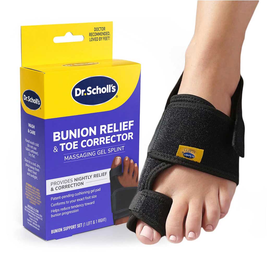 Dr.Scholl's Bunion Relief & Toe Corrector Massaging Gel Splint, Pack of 2's