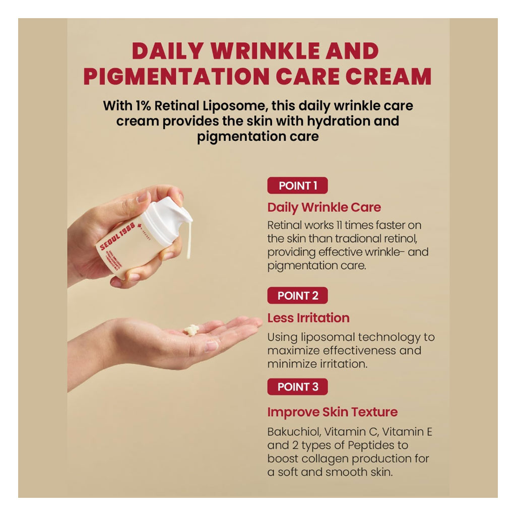 K-Secret Seoul 1988 Retinal Liposome 1% + Fermented Rice Extract Face Cream 50ml