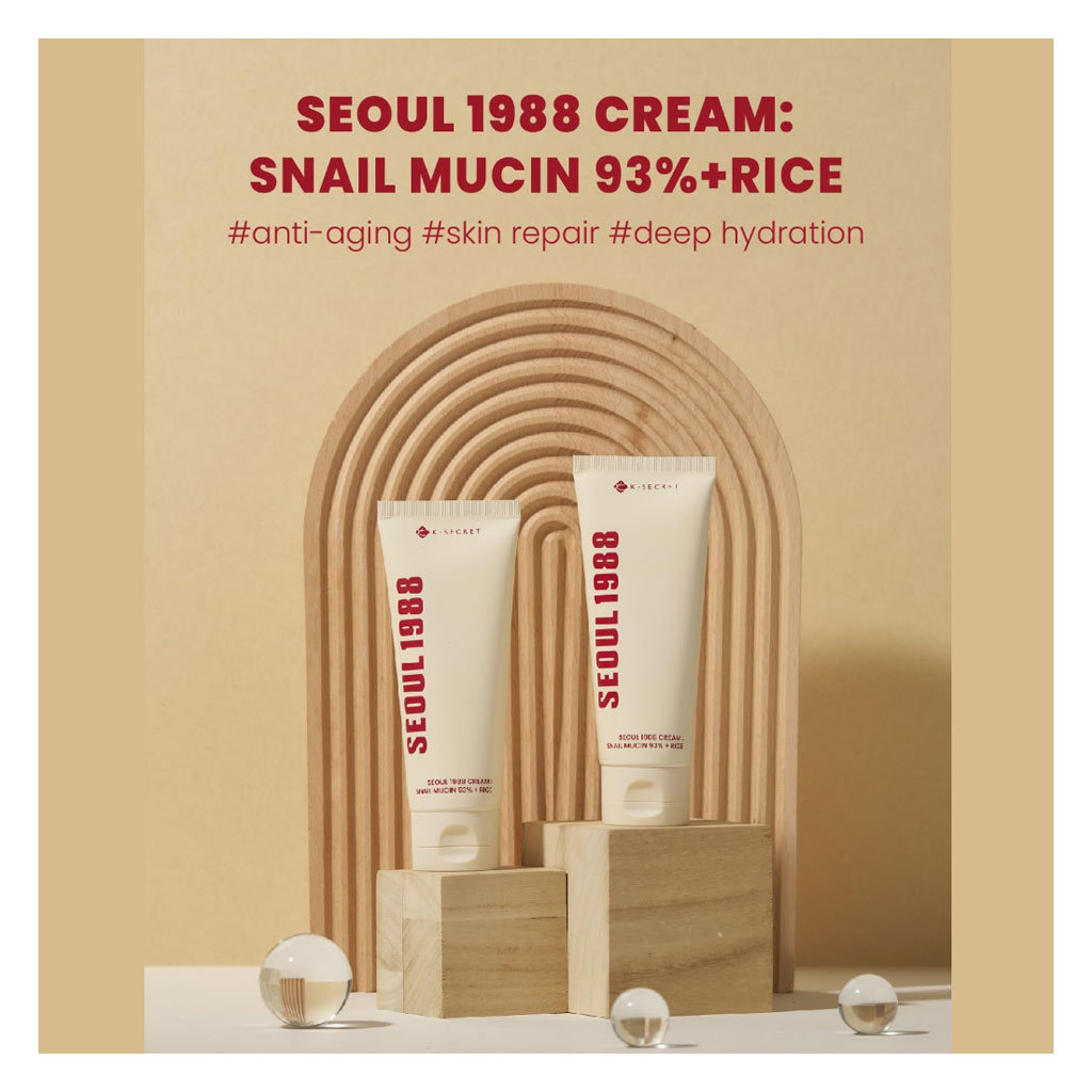 K-Secret Seoul 1988 Snail Mucin 93% + Rice Extract Cream 100ml