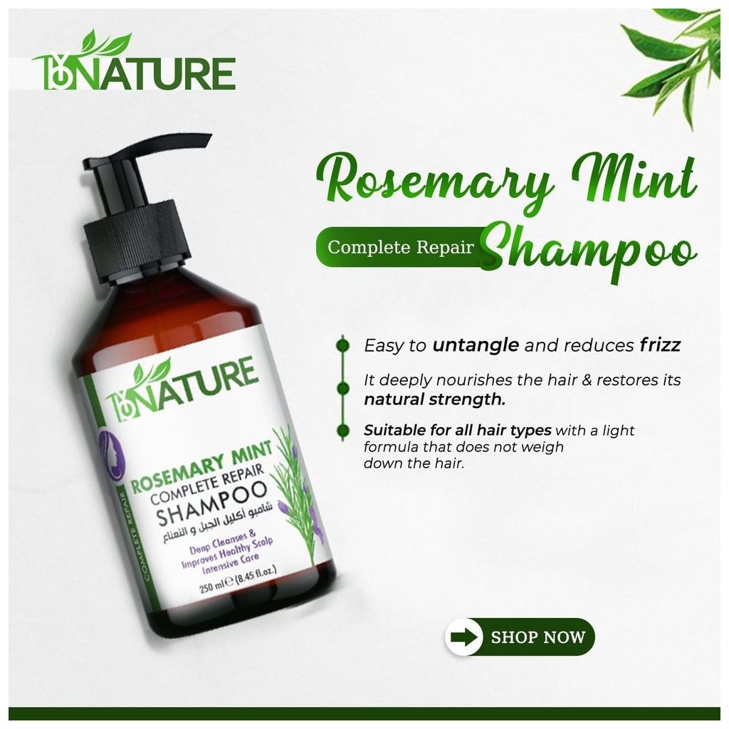 ByNature Rosemary Mint Complete Repair Shampoo 250ml