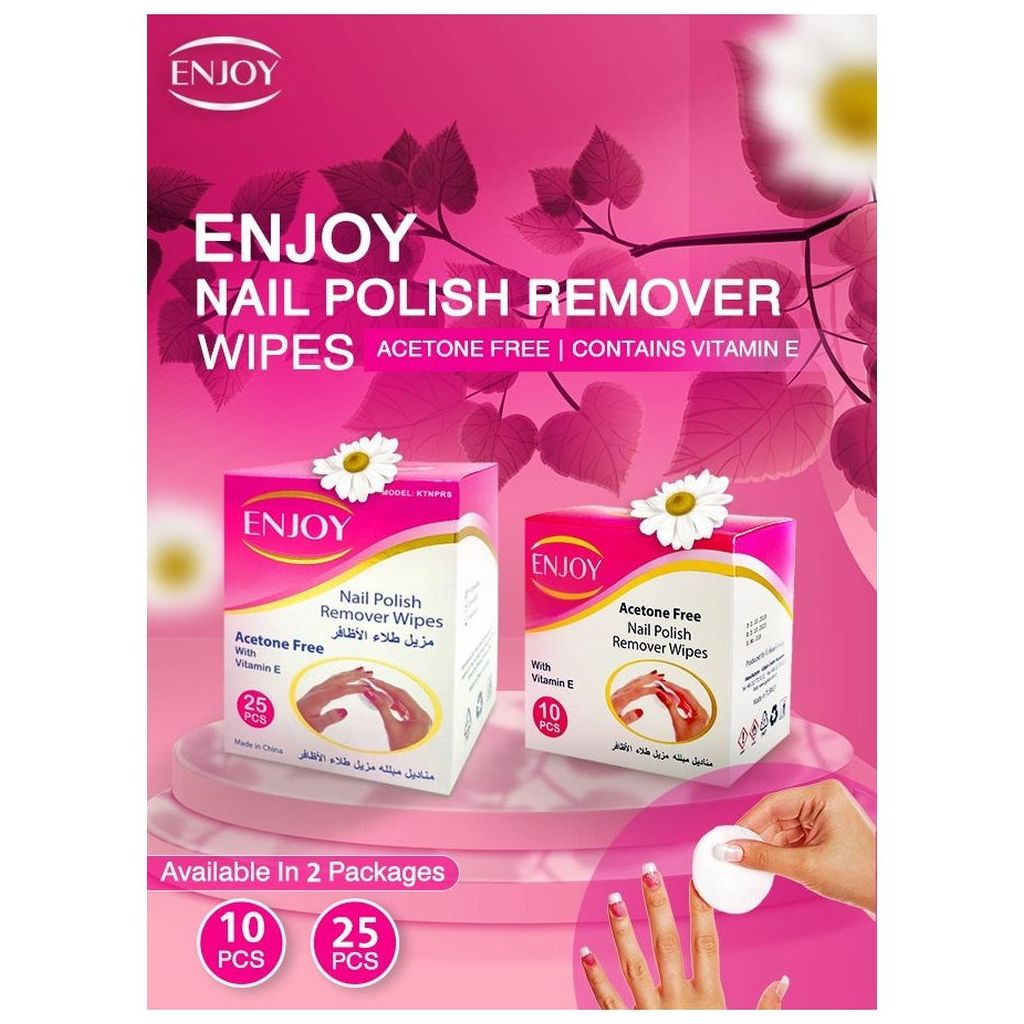 Enjoy Nail Polish Remover Wipes, Pack of 10's