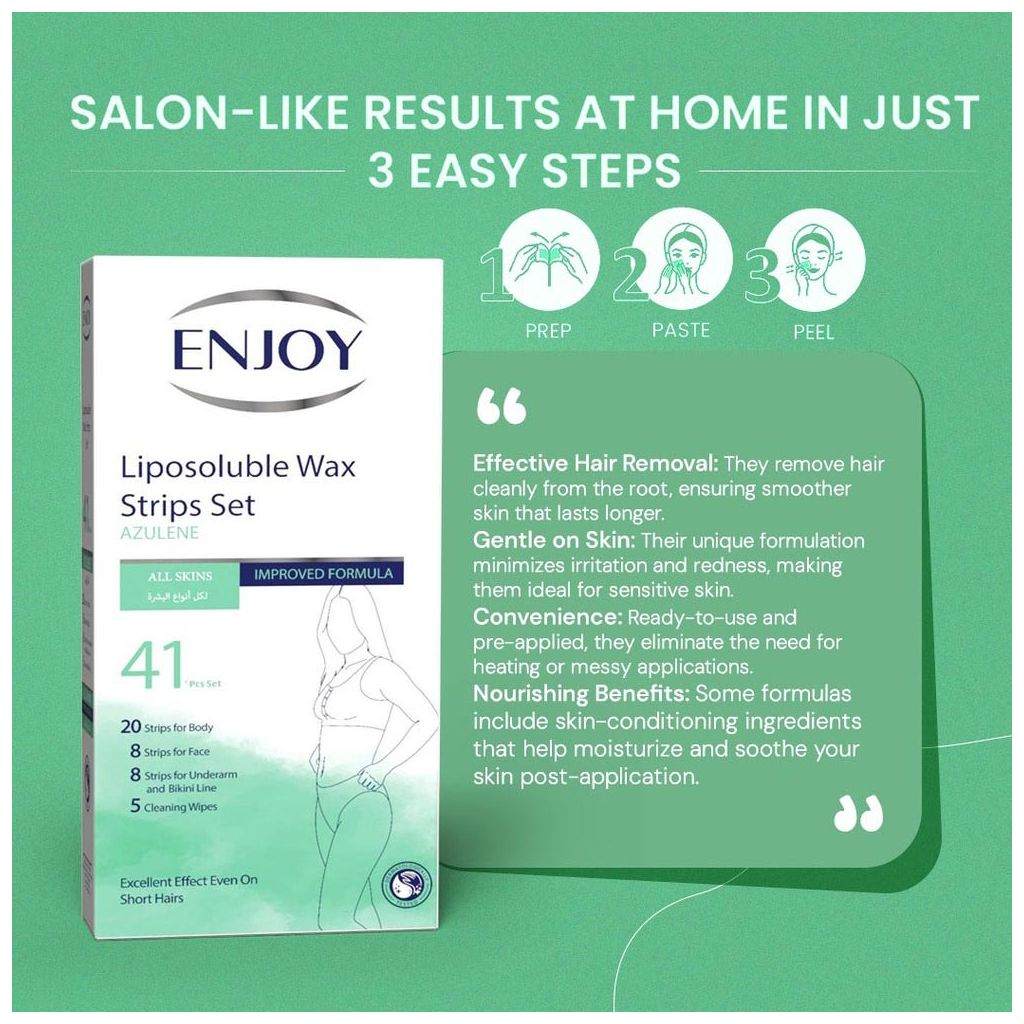 Enjoy Liposoluble Azulene Wax Strips Set, Pack of 41's
