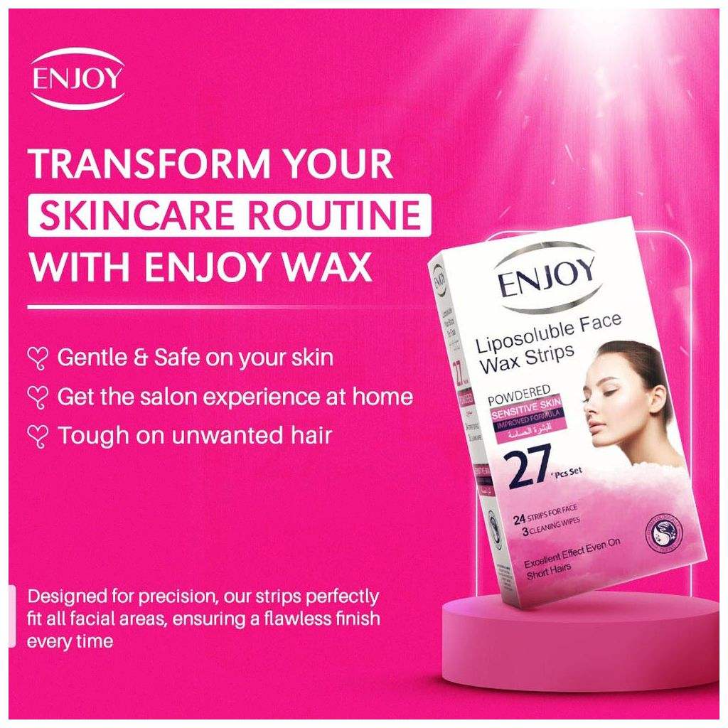 Enjoy Liposoluble Powdered Face Wax Strips, Pack of 27's