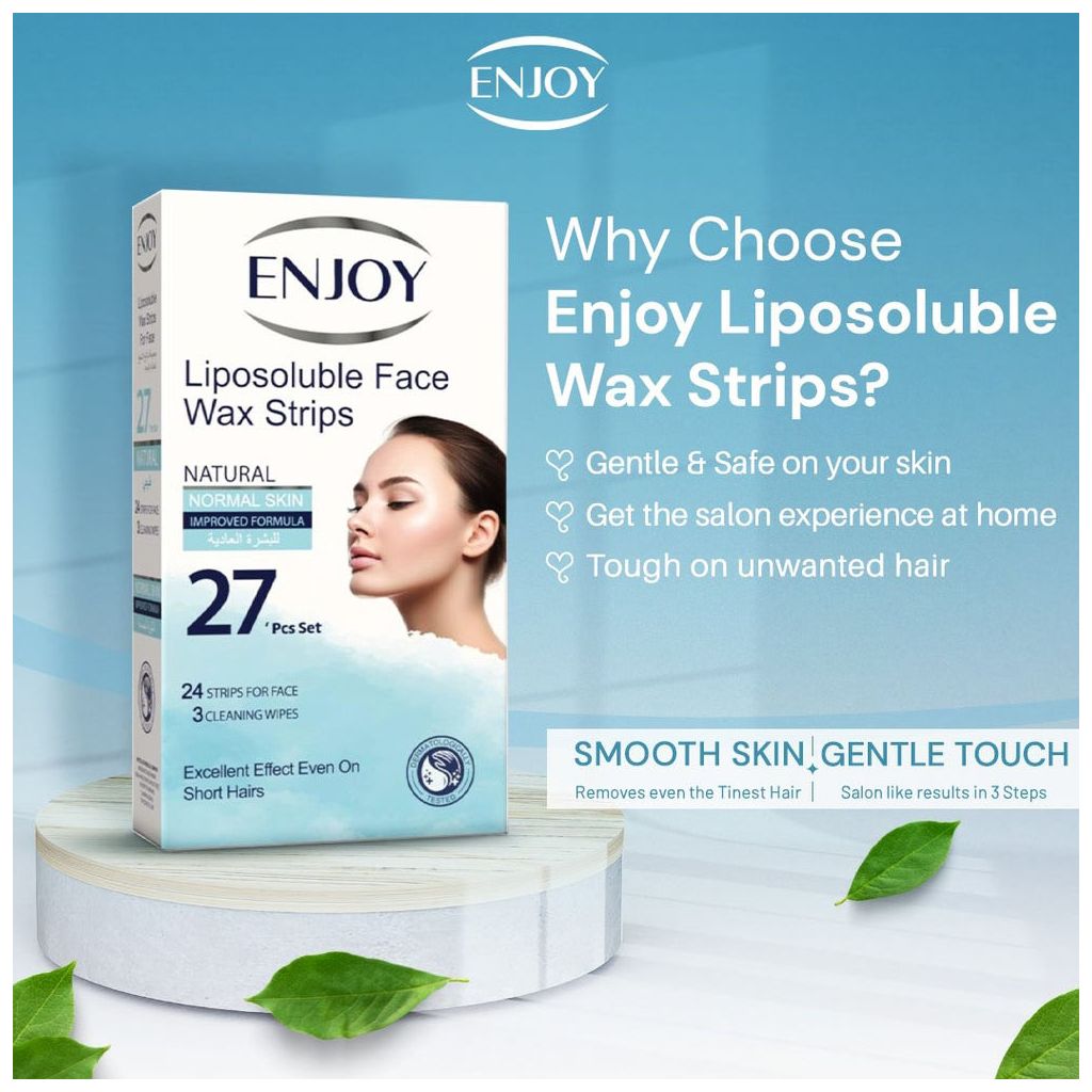 Enjoy Liposoluble Natural Face Wax Strips, Pack of 27's