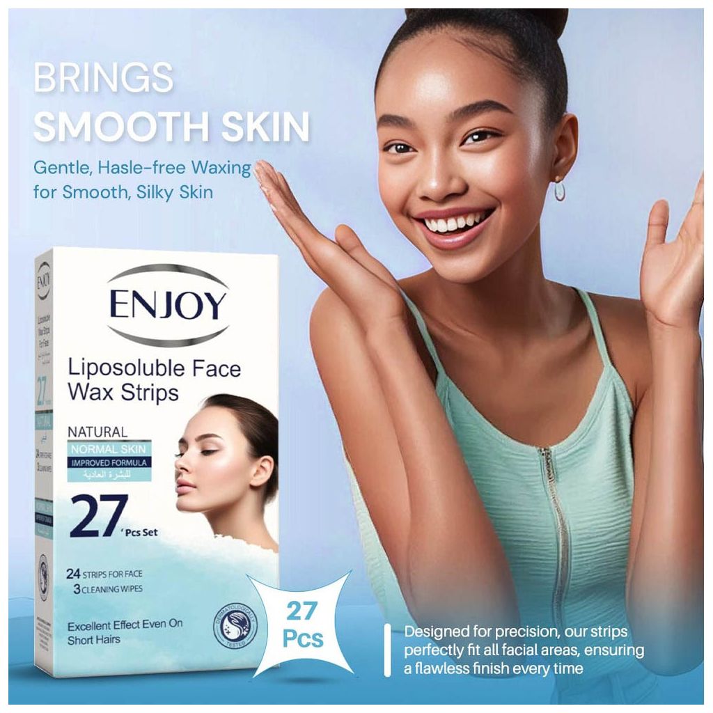 Enjoy Liposoluble Natural Face Wax Strips, Pack of 27's