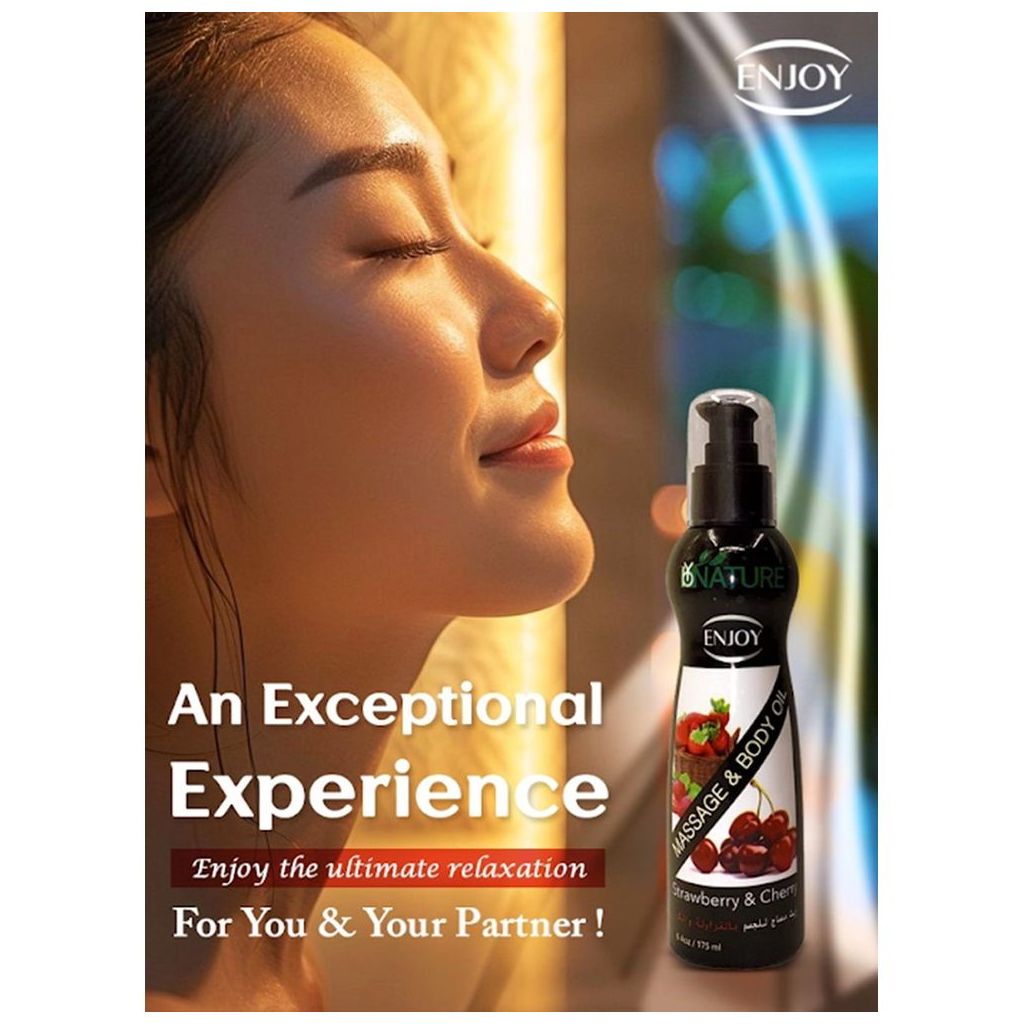 Enjoy Strawberry & Cherry Massage & Body Oil 175ml