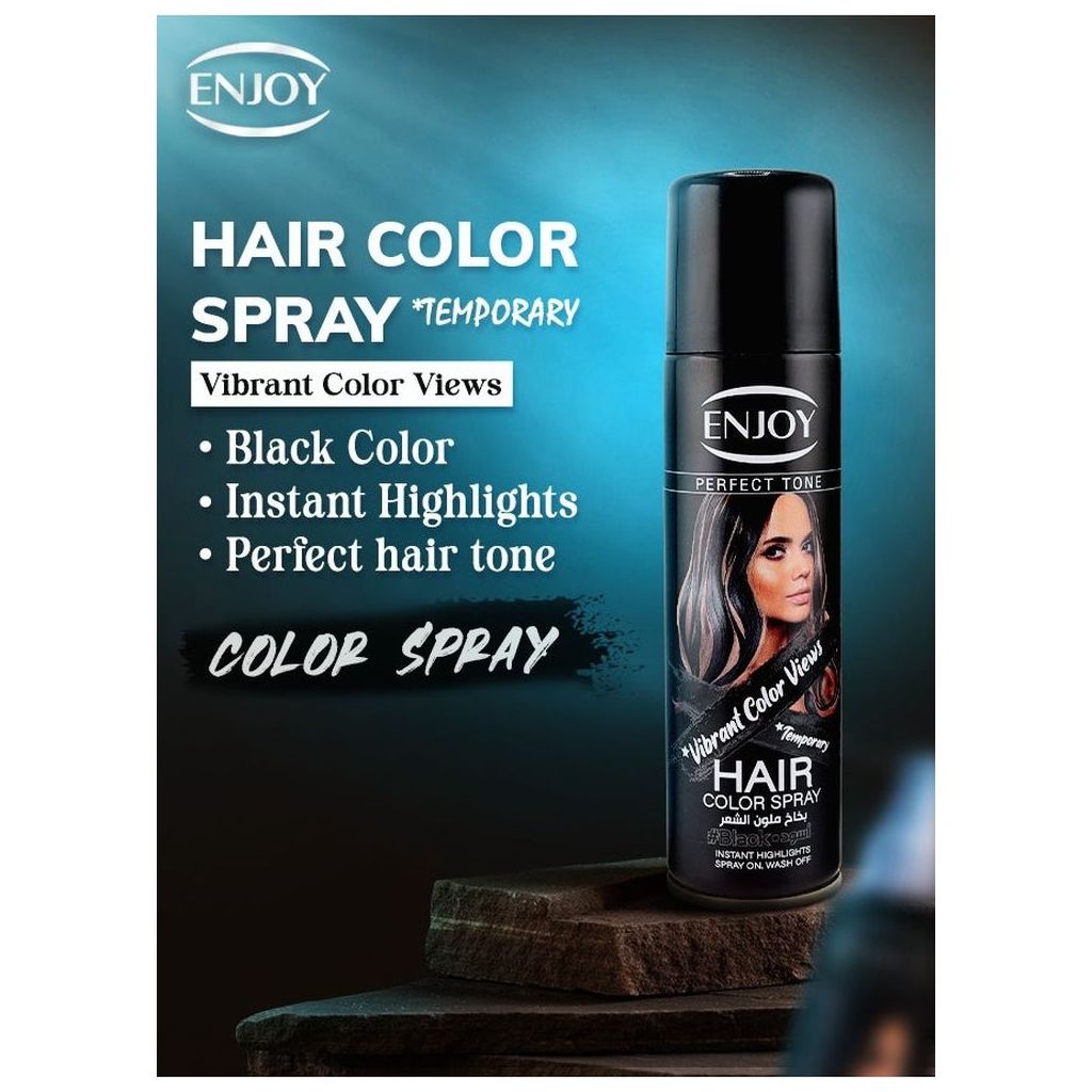Enjoy Hair Color Spray 150ml - Black Color