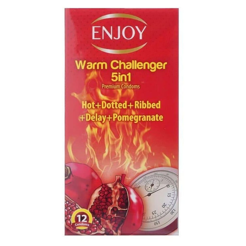 Enjoy Warm Challenger 5-in-1 Premium Condoms, Pack of 12's
