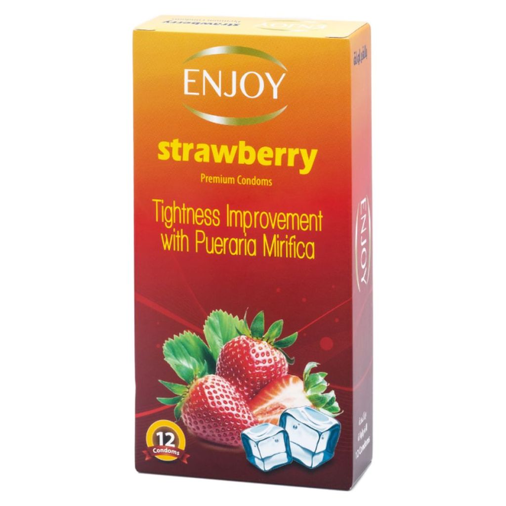 Enjoy Strawberry Premium Condoms, Pack of 12's