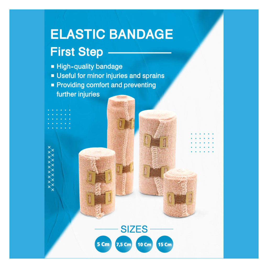 First Step Plus Elastic Bandage, Size 7.5cm x 4.5m