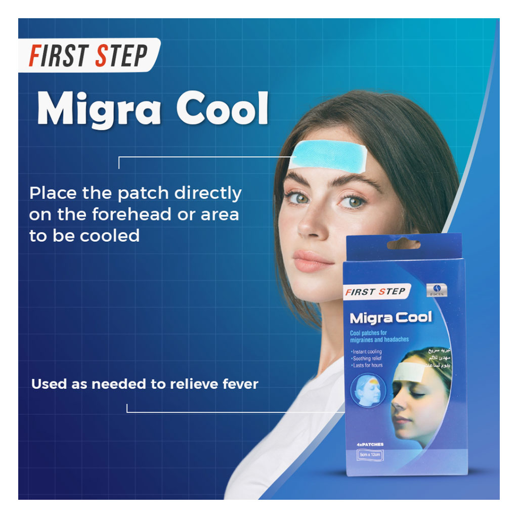 First Step Migra Cool Patches For Headache & Migraine, Pack of 4's