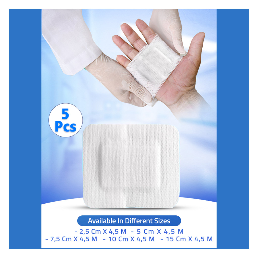 First Step Fix Non-Woven Wound Dressing Pads, 5 x 7cm, Pack of 5's