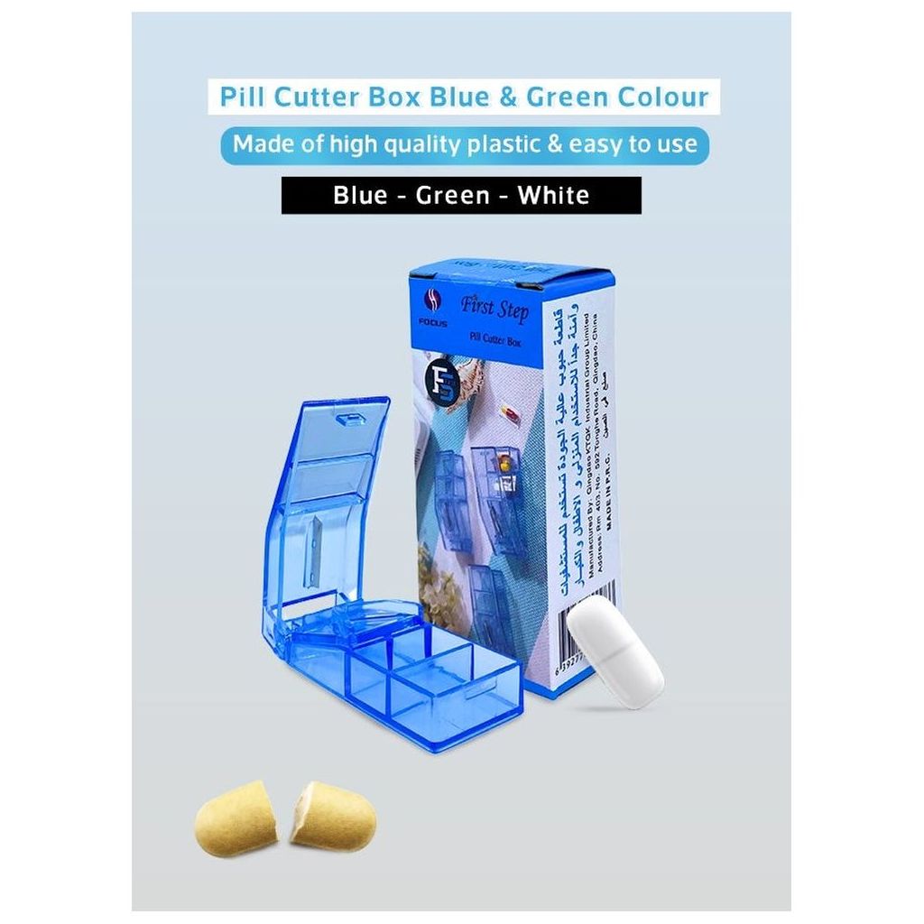 First Step Pill Cutter Box, Color Blue