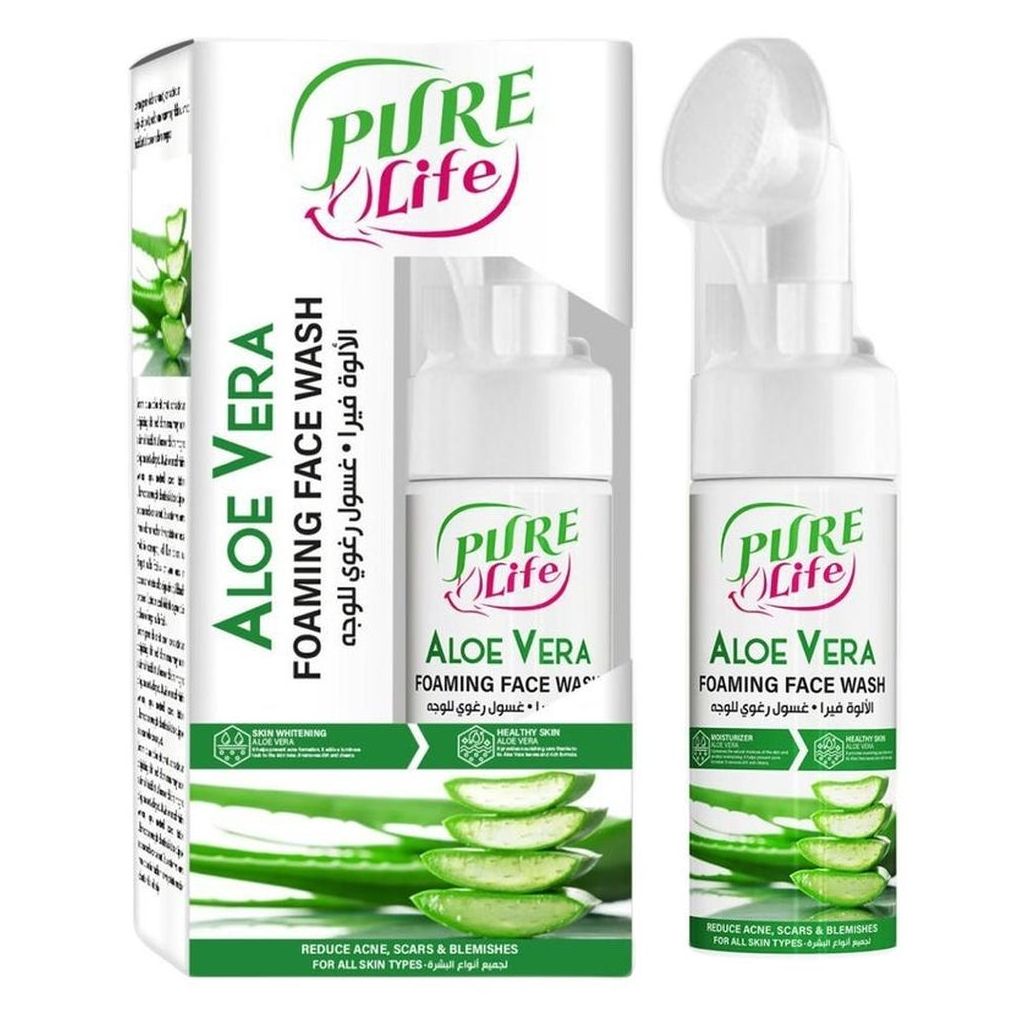 Pure Life Aloe Vera Foaming Face Wash With Silicone Brush 150ml