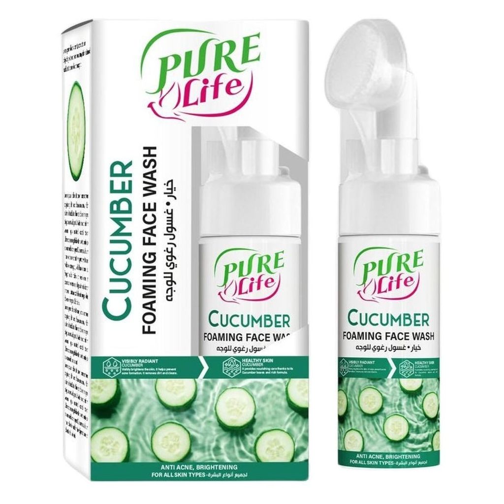 Pure Life Cucumber Foaming Face Wash With Silicone Brush 150ml