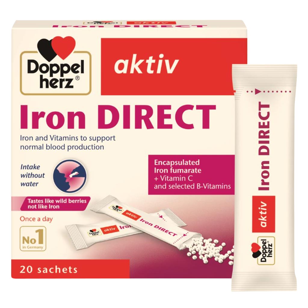 Doppelherz Iron Direct 30mg Supplement Sachets, Pack of 20's