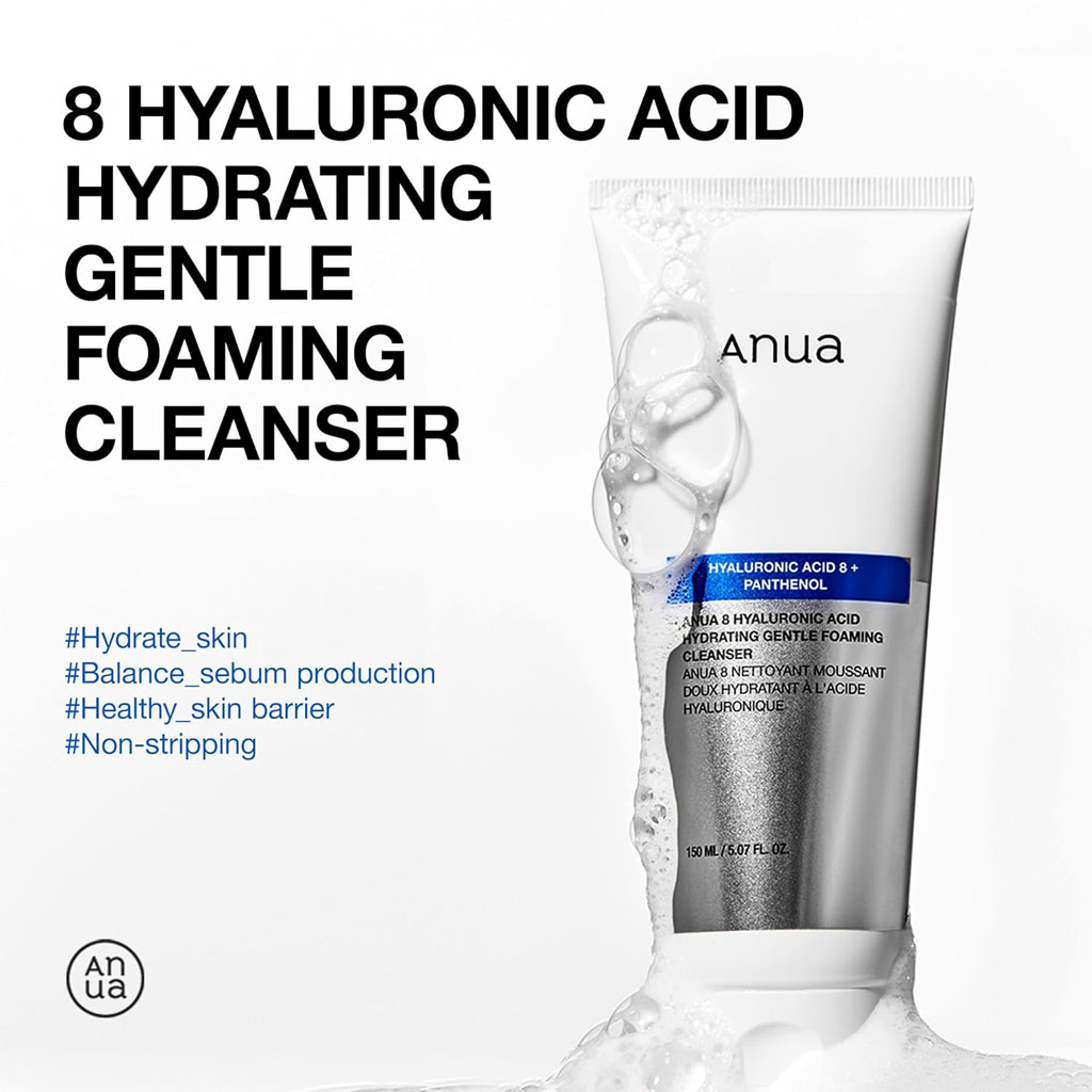 Anua 8 Hyaluronic Acid Hydrating Gentle Foaming Cleanser 150ml