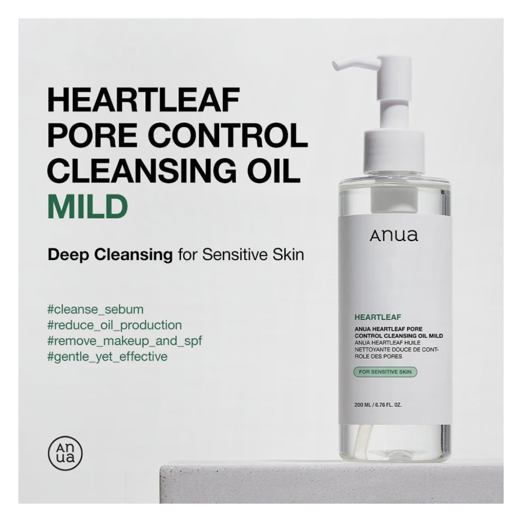 Anua Heartleaf Pore Control Mild Cleansing Oil For Sensitive Skin 200ml