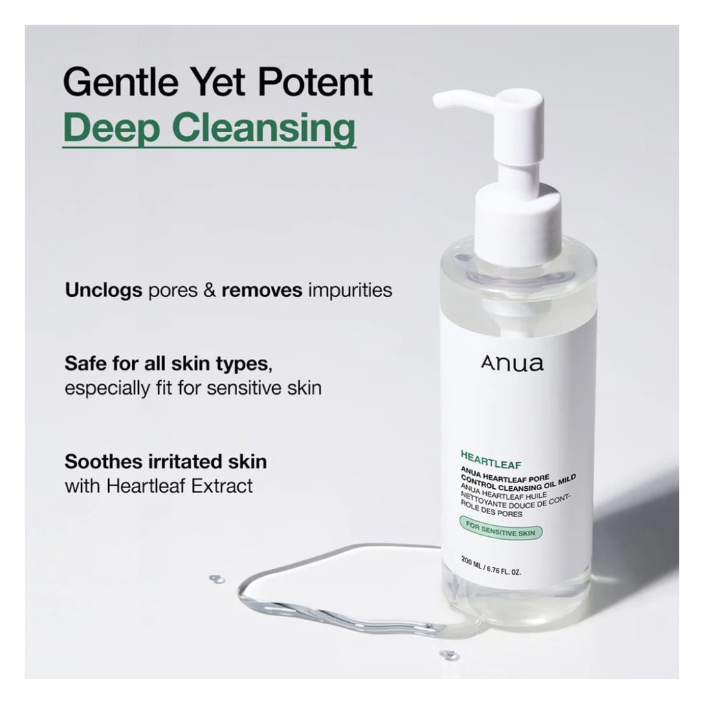 Anua Heartleaf Pore Control Mild Cleansing Oil For Sensitive Skin 200ml