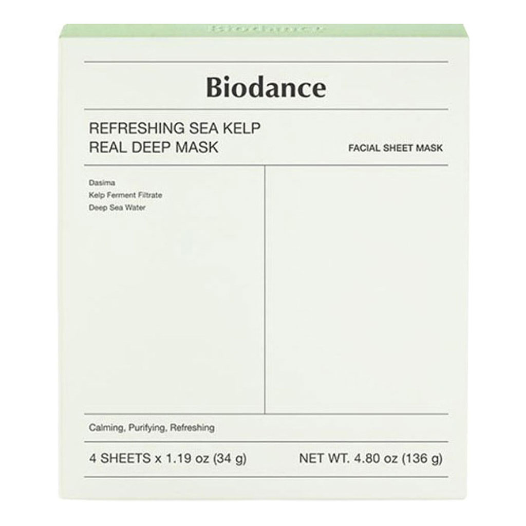 Biodance Refreshing Sea Kelp Real Deep Facial Sheet Mask, Pack of 4's
