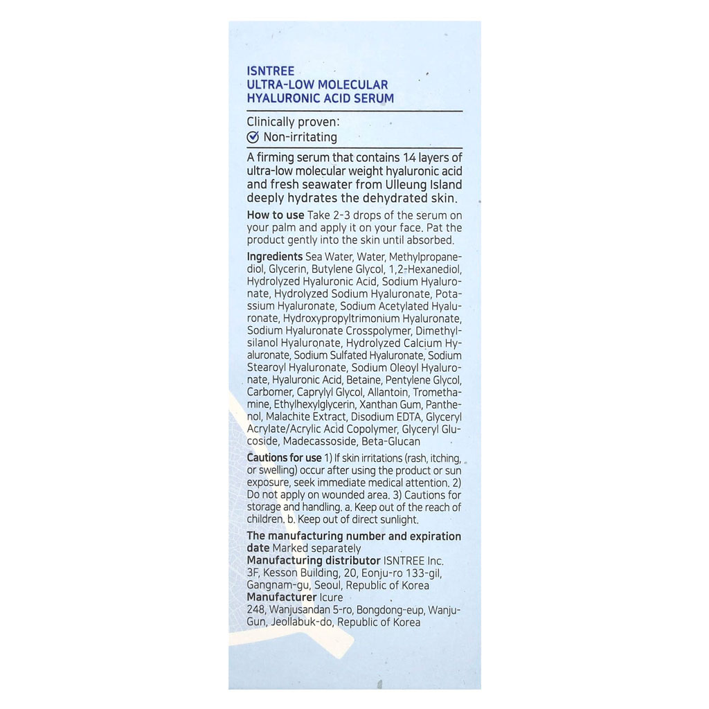 Isntree Ultra Low Molecular Hyaluronic Acid Serum 50ml