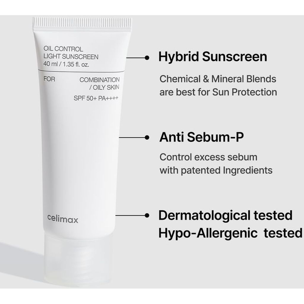 Celimax Oil Control SPF50+ PA++++ Light Sunscreen 40ml
