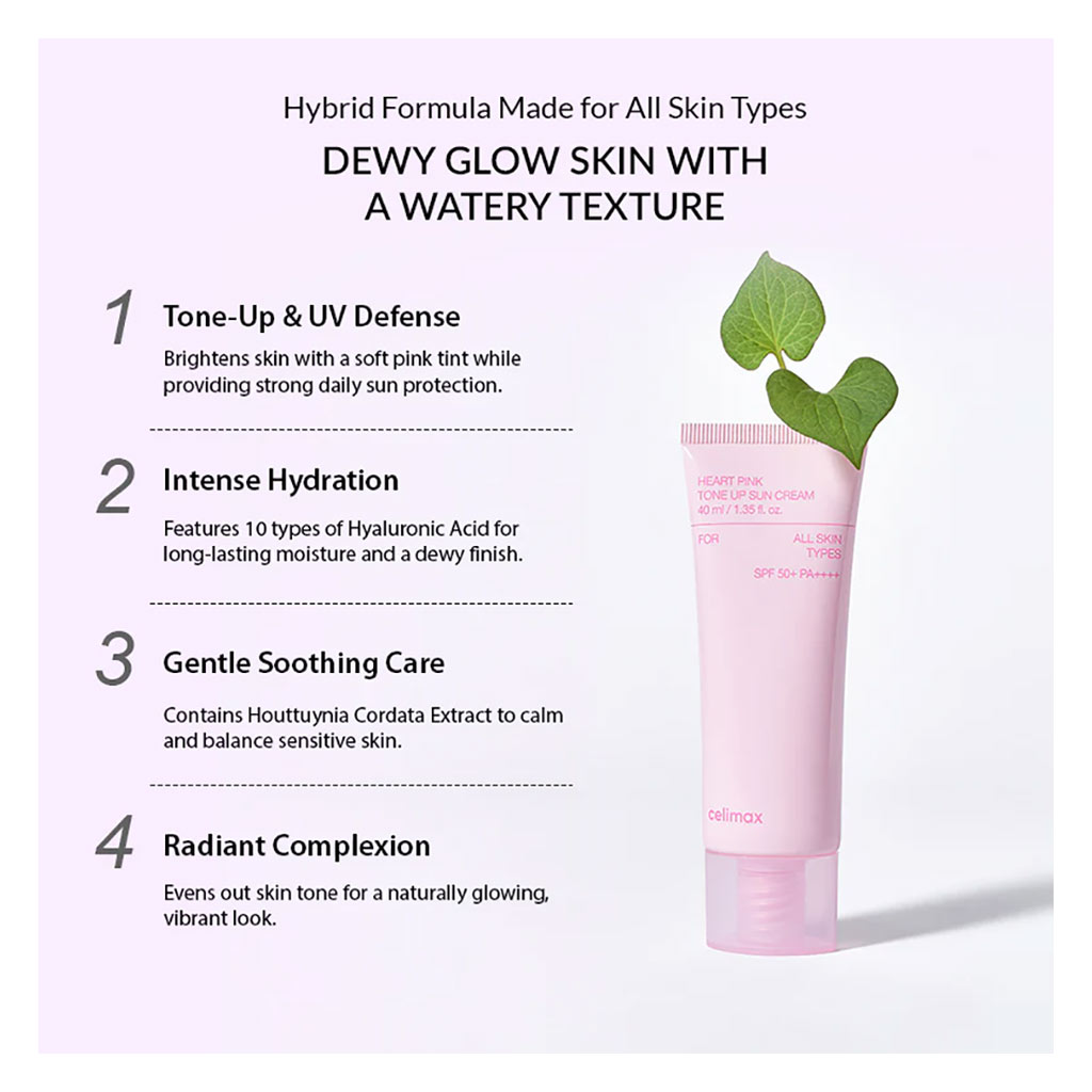 Celimax Heart Pink Tone Up SPF50+ PA++++ Sun Cream 40ml
