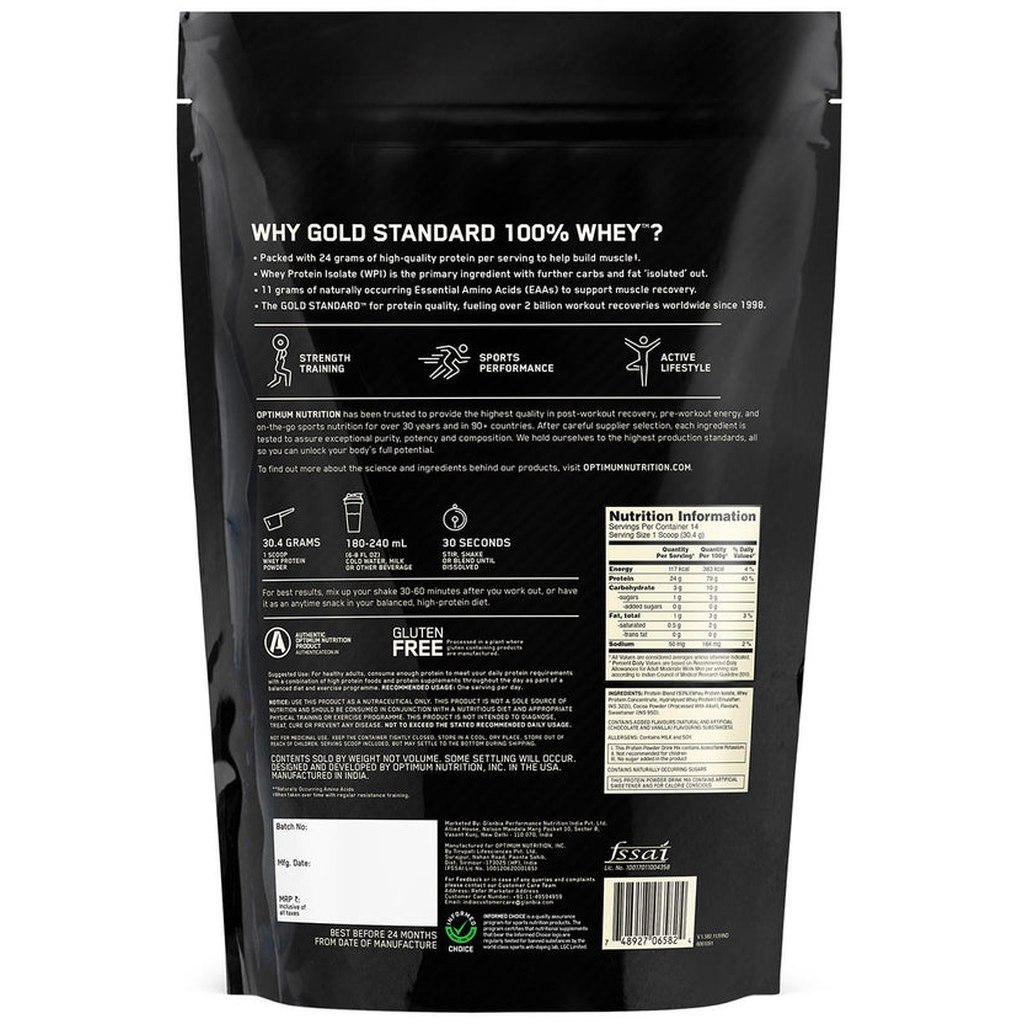 Optimum Nutrition Gold Standard 100% Whey Double Rich Chocolate Protein Powder 1lb
