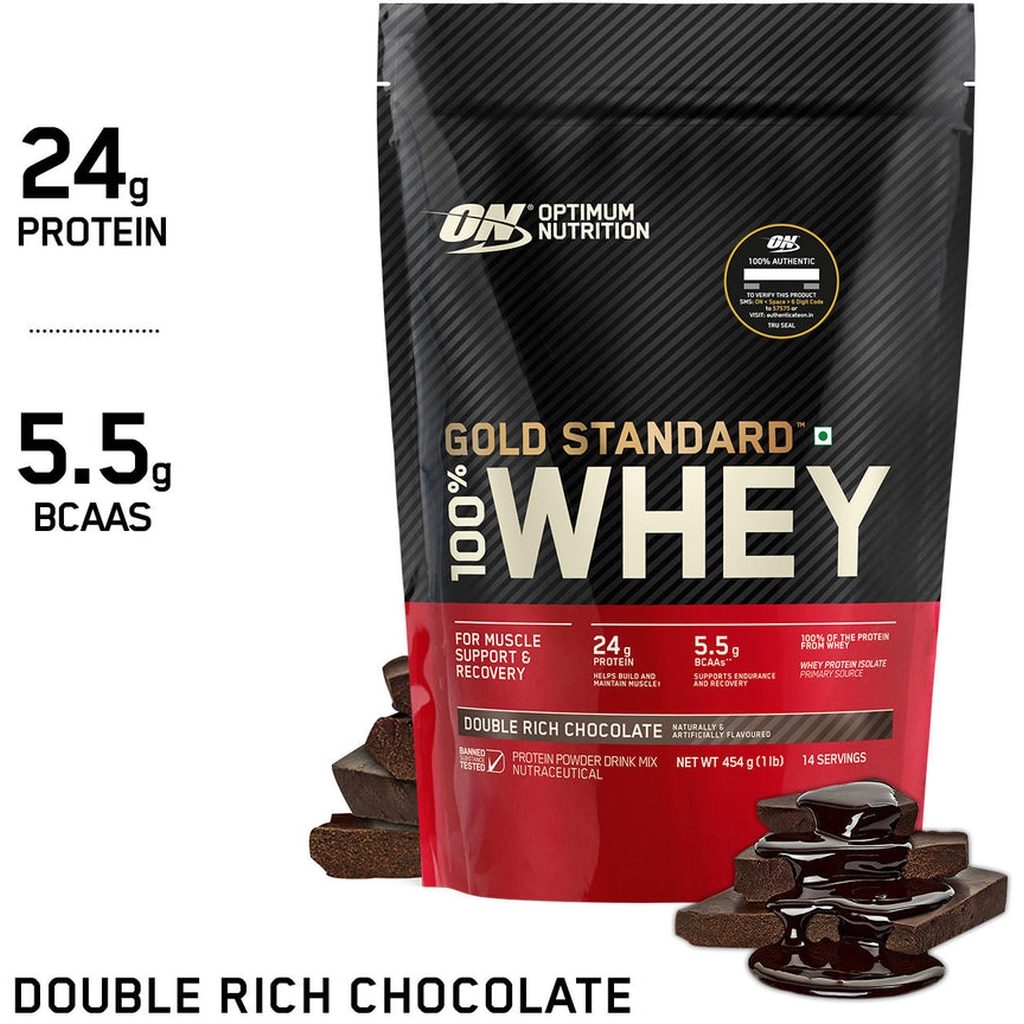 Optimum Nutrition Gold Standard 100% Whey Double Rich Chocolate Protein Powder 1lb