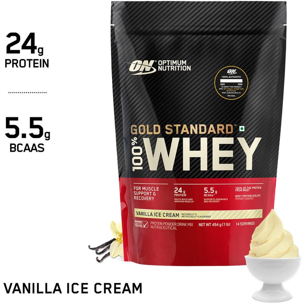 Optimum Nutrition Gold Standard 100% Whey Vanila Ice Cream Protein Powder 14 Servings