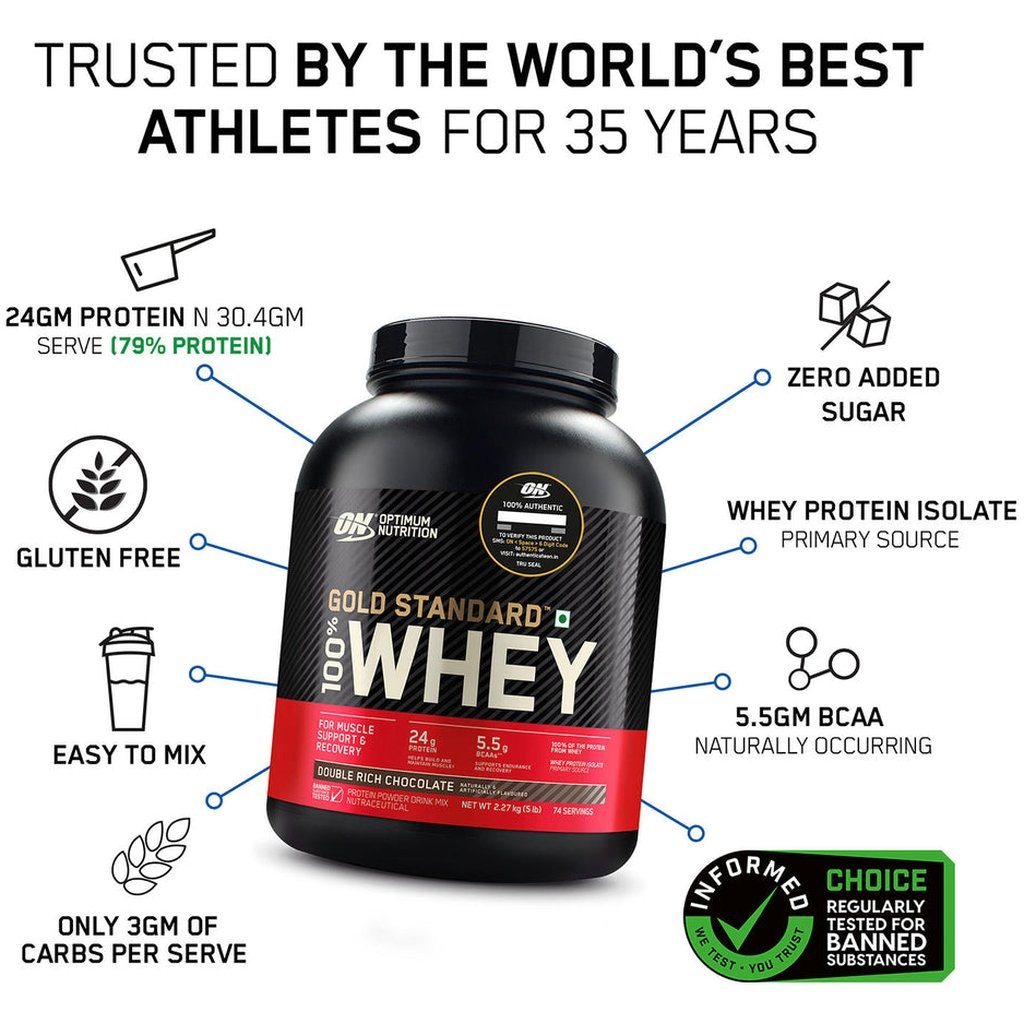 Optimum Nutrition Gold Standard 100% Whey Vanila Ice Cream Protein Powder 14 Servings