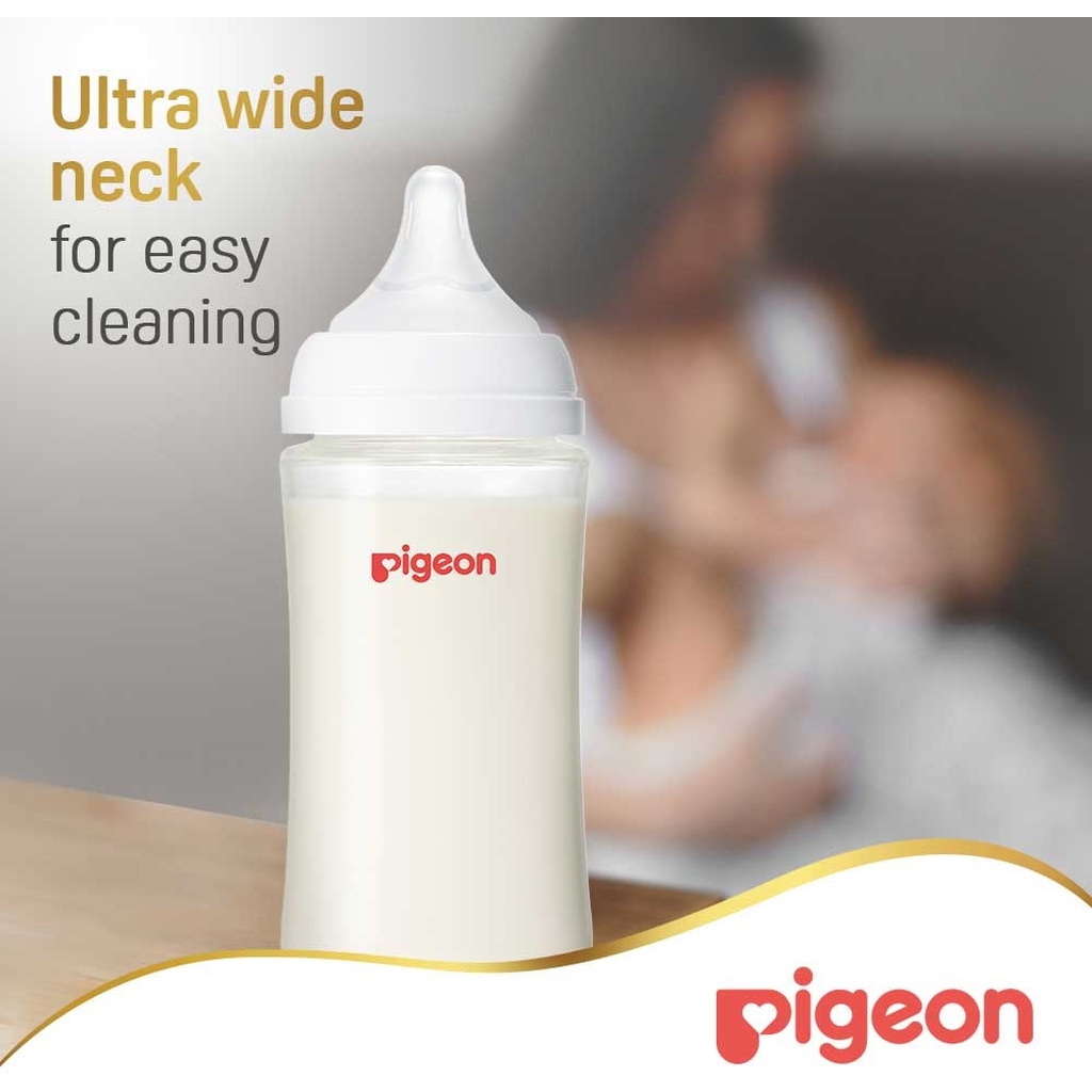 Pigeon SofTouch Wide Neck Nursing Plastic Bottle For 6+ Months Baby 330ml