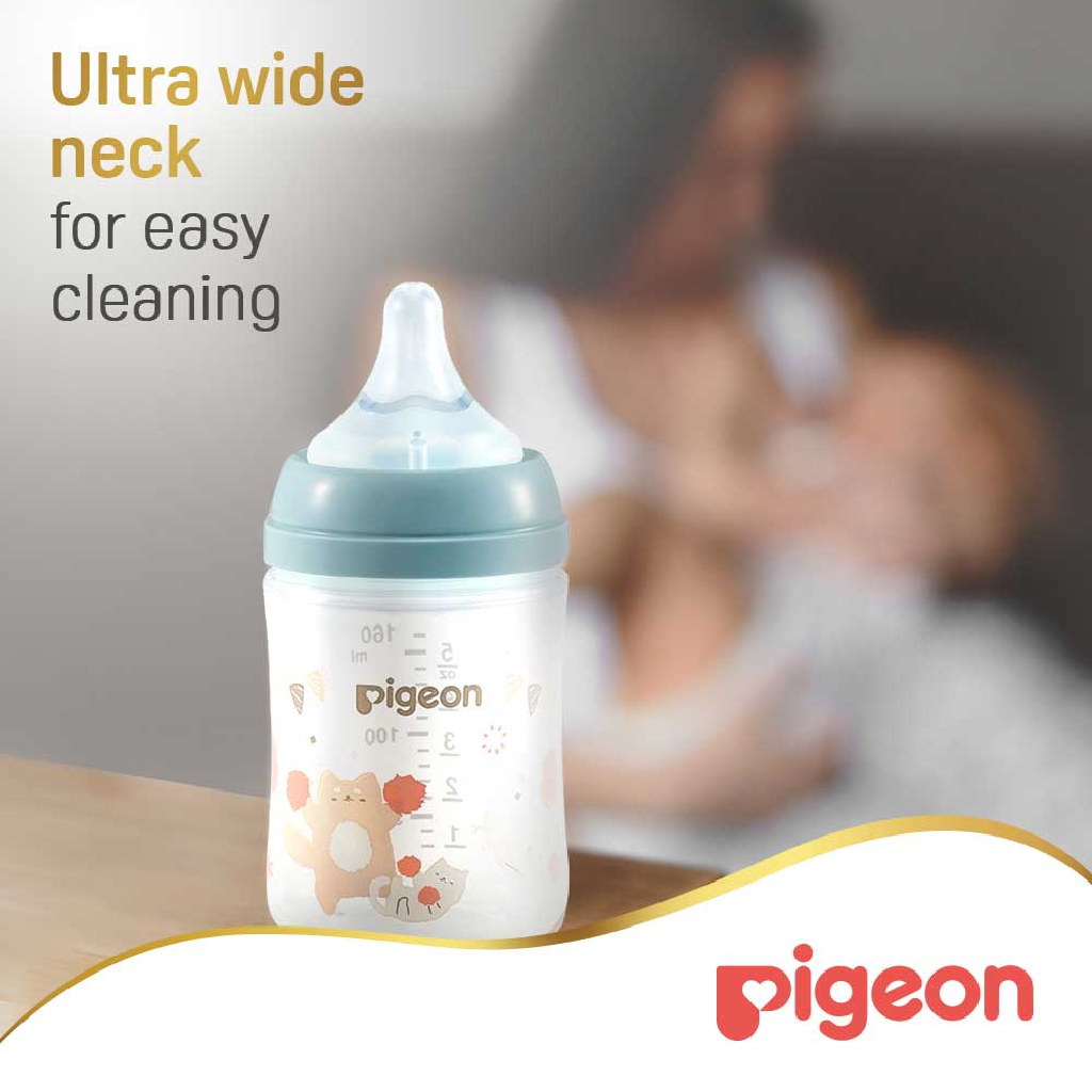 Pigeon SofTouch Wide Neck Nursing Plastic Bottle For 3+ Months Baby 240ml - Decorated