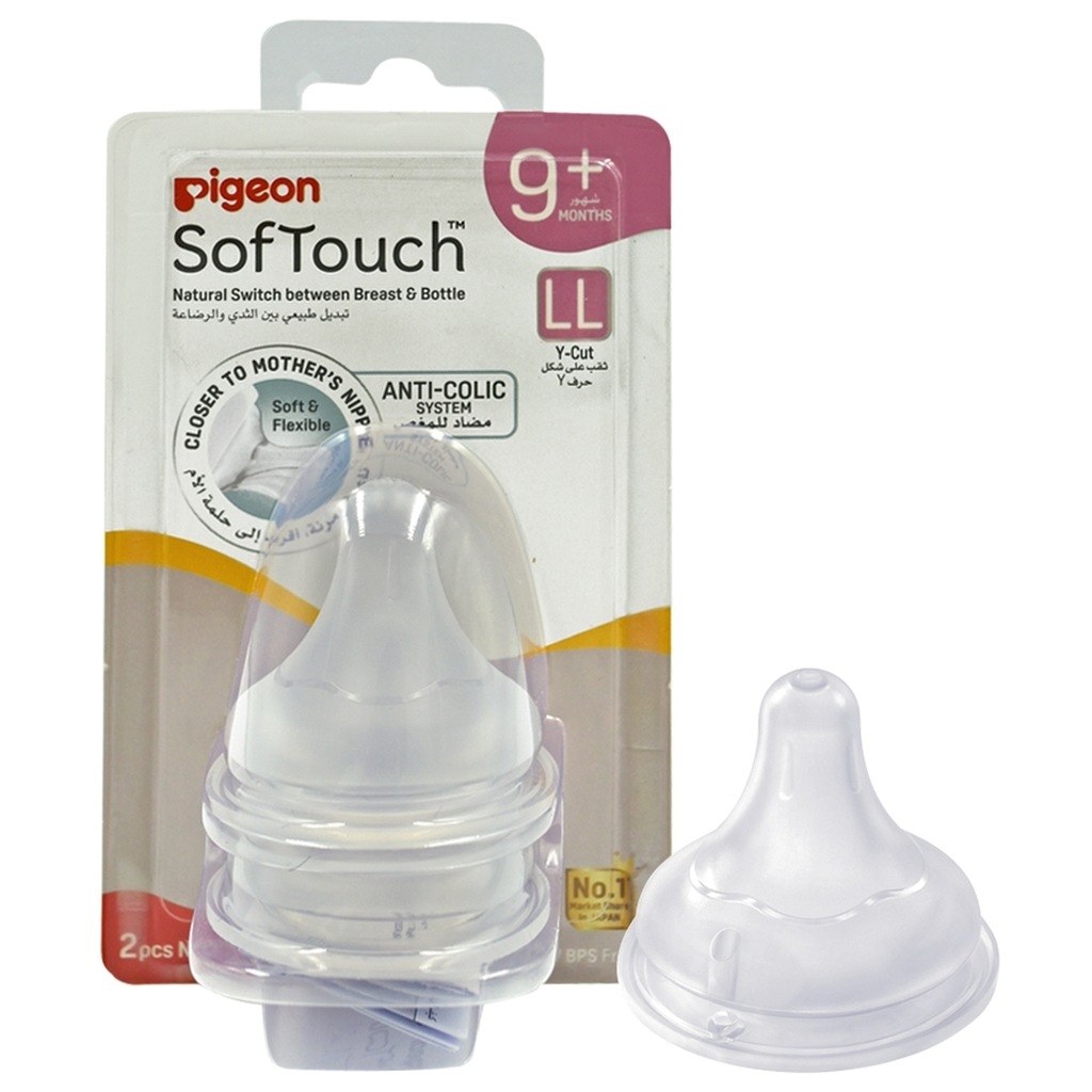 Pigeon SofTouch Wide Neck Nipples, Size - 2L, Pack of 2's